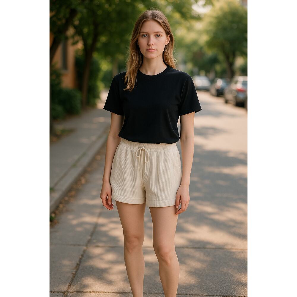 AYR The Waffle Cone Short Size XS NEW Seashell Pima Cotton High Rise Cream